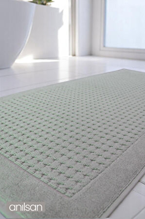 Sandy Yeşil Büyük Ayak Havlusu - 50x120 Cm , 920 GR %100 Pamuk, Spa Ve Otel Banyo Paspası 