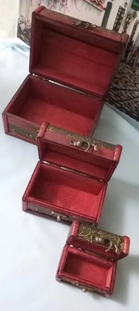 Ahşap Deri Sandık Kutusu (3 Boy)