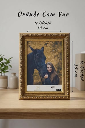 Osmanlı Saray Serisi 10x15 cm Fotoğraf Çerçevesi Camlı Ayaklı Dekoratif Masaüstü & Duvar Tipi Plastik Çerçeve