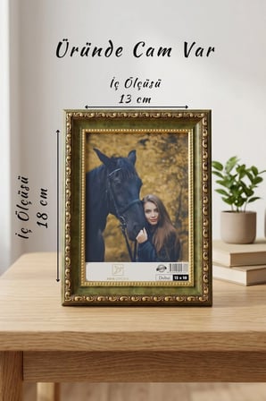 Osmanlı Saray Serisi 13x18 cm Fotoğraf Çerçevesi Camlı Ayaklı Dekoratif Masaüstü & Duvar Tipi Plastik Çerçeve