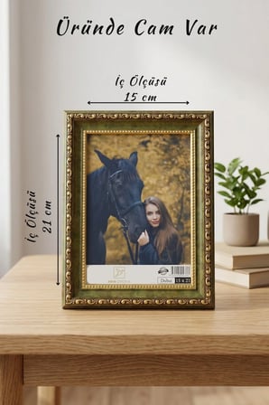 Osmanlı Saray Serisi 15x21 cm Fotoğraf Çerçevesi Camlı Ayaklı Dekoratif Masaüstü & Duvar Tipi Plastik Çerçeve