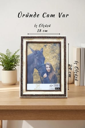 Osmanlı Saray Serisi 18x24 cm Fotoğraf Çerçevesi Camlı Ayaklı Dekoratif Masaüstü & Duvar Tipi Plastik Çerçeve