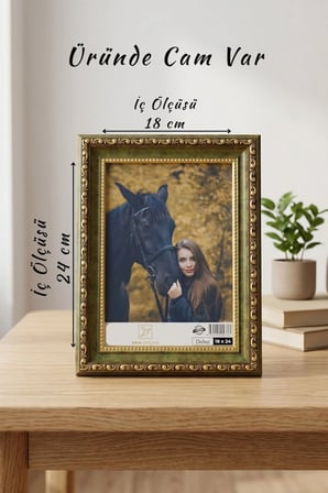 Osmanlı Saray Serisi 18x24 cm Fotoğraf Çerçevesi Camlı Ayaklı Dekoratif Masaüstü & Duvar Tipi Plastik Çerçeve