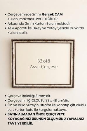 33 x 48 cm Osmanlı Saray Serisi Camlı Oda Mutfak Salon Koridor Poster ve Resim Çerçevesi