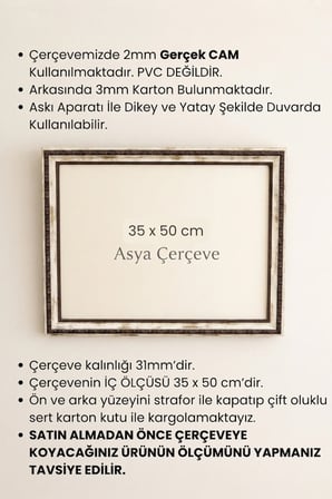 35 x 50 cm Osmanlı Saray Serisi Camlı Oda Mutfak Salon Koridor Poster ve Resim Çerçevesi