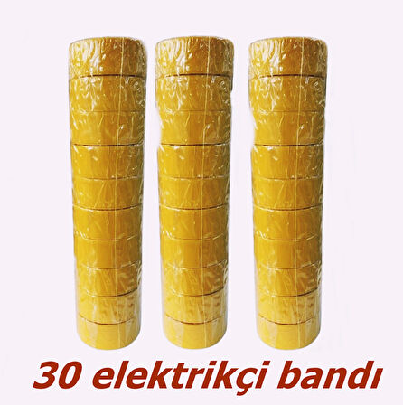 Elektrik Izola Bant 30 Adet Sarı Bant Elektrikçi Bantı İzole