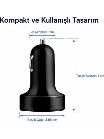 Hili 6 Portlu Hızlı Araç Şarj Cihazı 4 USB 2 Type-C Dijital Voltaj Göstergeli 12V-24V