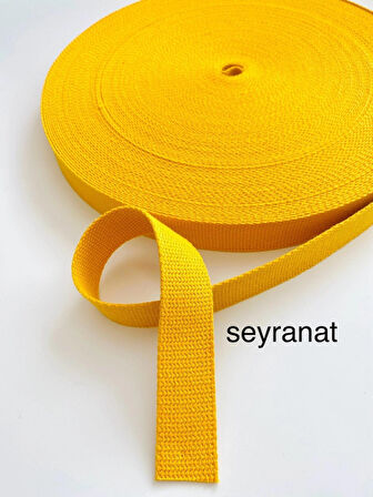 Sarı Renk Şerit Kolon Dar Dokuma 3 cm 3 Metre Çanta Askısı Sapı
