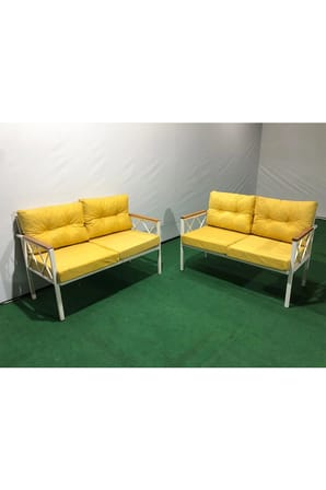 2+2Balkon-bahçe-kafe-çay Seti-koltuk Takımı-oturma Grubu-ofis Koltuğu 2+2 beyaz profil demir