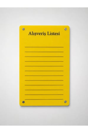 Alışveriş Listesi Yazı Tahtası - Silinebilir Kalemli Buzdolabı Not Panosu - 2 Adet Kalemli (Sürpriz Hediyeli)