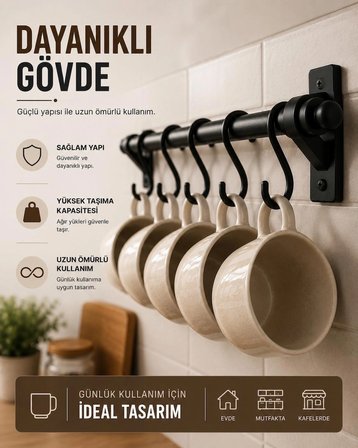 Metal borulu askı ve kanca