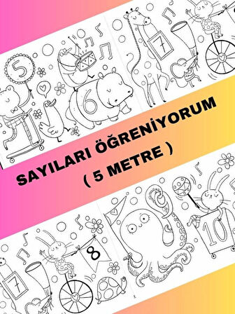 Sayıları Öğreniyorum Boyama Kağıdı – 5 Metre