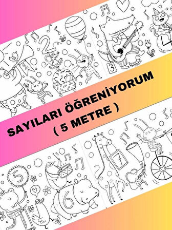 Sayıları Öğreniyorum Boyama Kağıdı – 5 Metre