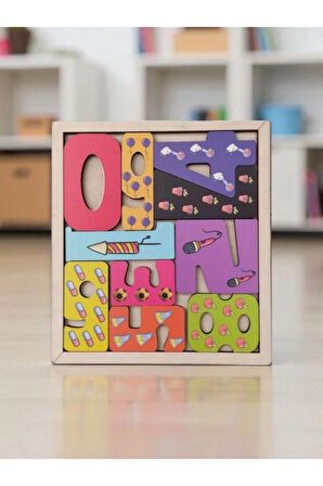 Sayılar Renkli Puzzle Ahşap Oyuncak