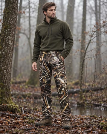 Tagon Softshell (Su Geçirmez) Saz Desen Polarlı Kamuflaj Takım