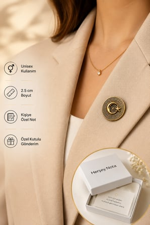 Ay Yıldız Gold Renk Rozet Unisex Yaka Aksesuarı
