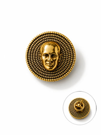 Atatürk Büst Gold Renk Rozet Unisex Yaka Aksesuarı