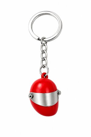 Kırmızı Kask Figürlü Anahtarlık Unisex Metal Anahtarlık