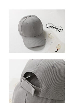 Gri Düzrenk Şapka Spor Cap 