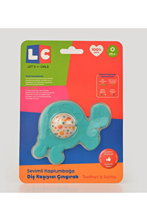30862-LC Kanz Sevimli Kaplumbağa Diş Kaşıyıcı Çıngırak