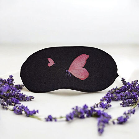 Işığı Geçirmez Yumuşak Rahat Kelebek Desenli Uyku Bandı Uyku Gözlüğü Araba Ev Ofis Spa Meditasyon Göz Bandı