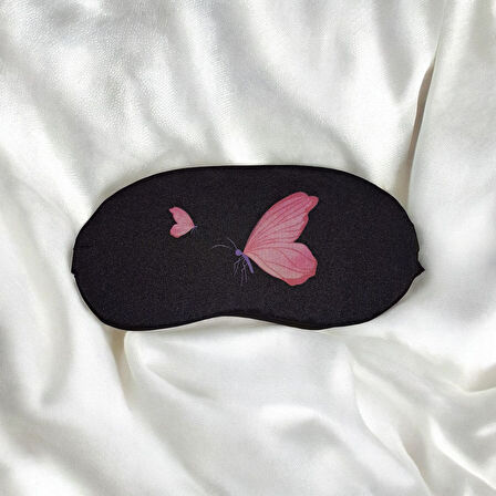 Işığı Geçirmez Yumuşak Rahat Kelebek Desenli Uyku Bandı Uyku Gözlüğü Araba Ev Ofis Spa Meditasyon Göz Bandı