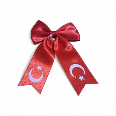 Türk Bayrağı Temalı Kırmızı Bayaz Ayyıdızlı Saç Tokatı