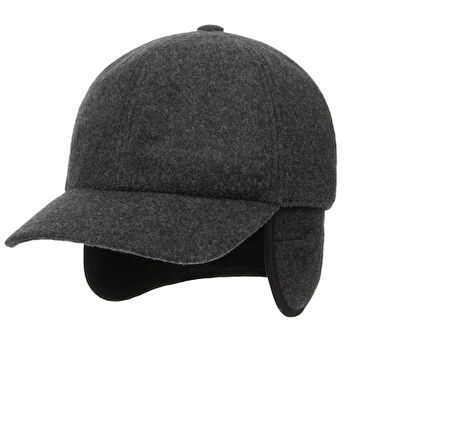 Kulaklı Füme Kaşe Şapka Kışlık Kaşe Erkek Şapka