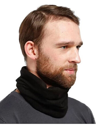 Kışlık Spor Unisex Siyah Polar Boyunluk Siyah