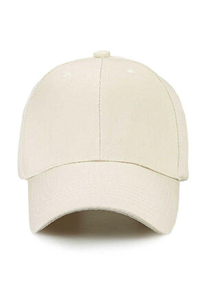 Düz Renk Spor Gbardin Şapka Krem Spor Cap