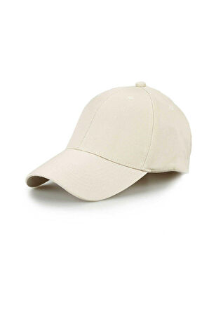 Düz Renk Spor Gbardin Şapka Krem Spor Cap
