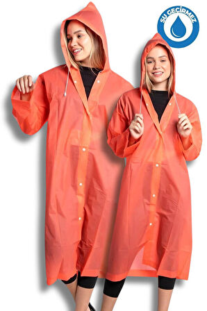 Kadın Erkek Yağmurluk Kapüşonlu Çıtçıtlı Eva Turuncu Yağmurluk Bymmrc881r14