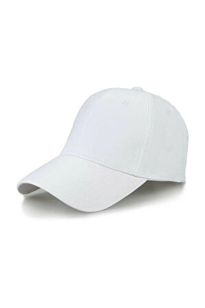 Düz Beyaz Şapka Sportif Cap