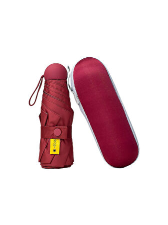 6 Telli Mini Cepboy Kapsullü Şemsiye -Kırmızı