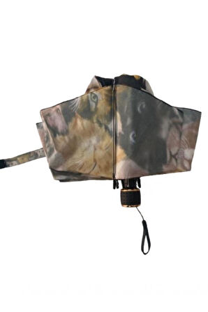 Kedi Desenli 8 Telli Manuel Rüzgara Dayanıklı Şemsiye