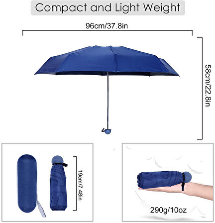 Mini Cep Boy Lüx Şemsiye UV Korumalı Lacivert Mini Şemsiye