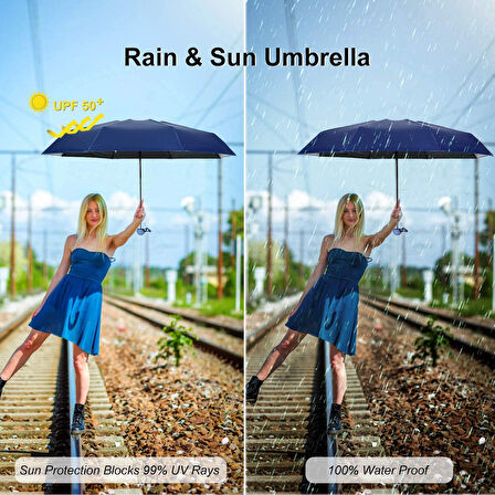 Mini Cep Boy Lüx Şemsiye UV Korumalı Lacivert Mini Şemsiye