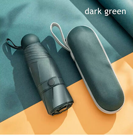 Mini Cep Boy Lüx Şemsiye UV Korumalı Yeşil Mini Şemsiye
