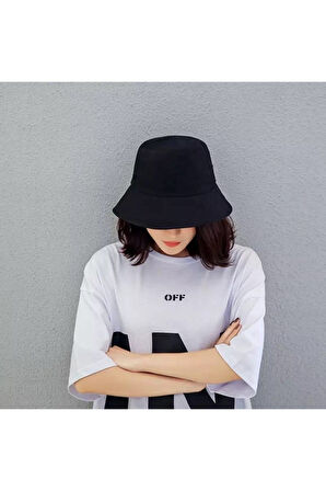 Siyah Yazlık Safari Şapka Kova Model Kep