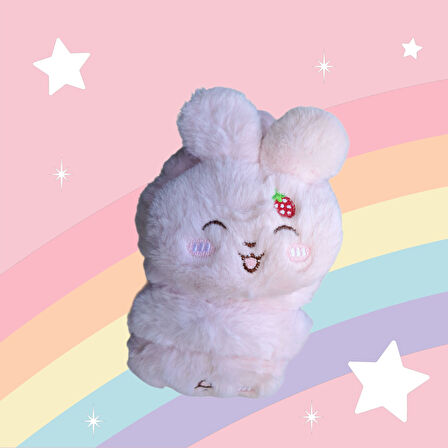 Çocuk Tavşan Ponpon Kulaklık Pembe 