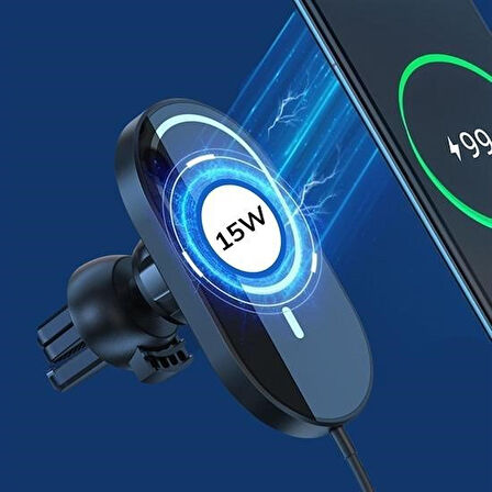 Buffer® 15w Mıknatıslı Takılabilen Hızlı Şarj Tüm Cihaz Ve Araçlara Uyumlu Araç İçi Şarj Cihazı