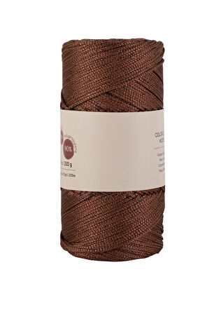 Makrome İpi 3mm  Polyester Kahve Simli