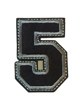 Aplike Ütü İle Yapışan 5  Rakamı  Arma 4x4 cm
