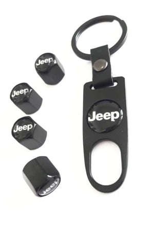 Jeep Paslanmaz Çelik Sibop Kapağı Ve Anahtarlık Seti