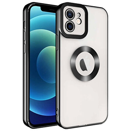 Apple iPhone 12 Kılıf Kamera Korumalı Logo Gösteren Omega Kapak