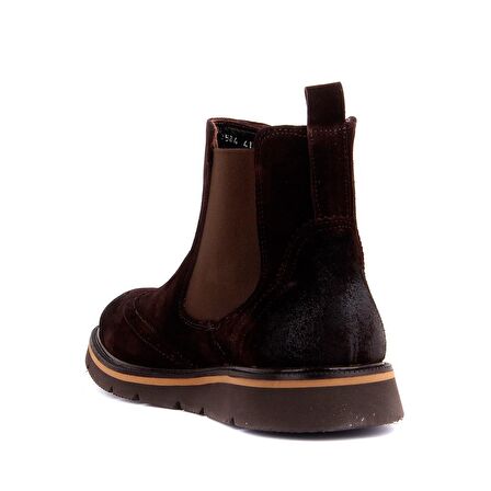 Sail Laker's Küt Burun Orta Topuk Lastikli Soğuk Havaya Dayanıklı Günlük Kahverengi Klasik Bot Süet