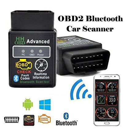2006 Model Üstü Tüm Araçlara Uyumlu Elm 327 Obd2 Bluetooth Türkçe Araç Arıza Tespit Cihazı