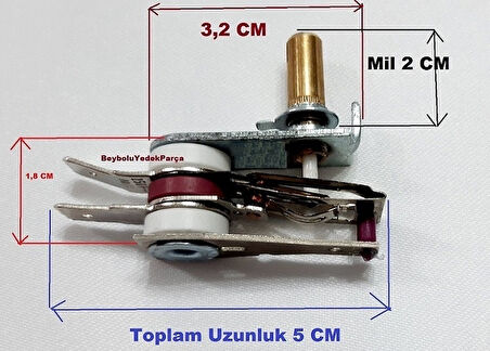 Schafer Tost Makinesi Termostat , Mil Uzunluğu 2 cm , 220 V - 250 V Otomatik