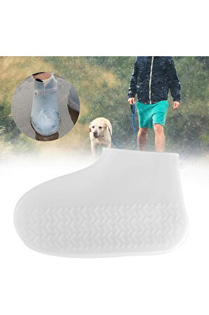 Ayakkabı koruyucu silikonu yağmur koruyucu su geçirmez ayakkabı kılıfı tırtıklı esnek 34-41 numara