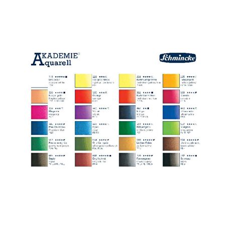 Schmincke Akademie Sulu Boya Aquarell Metal Kutu Yarım Tablet 24'lü Set
